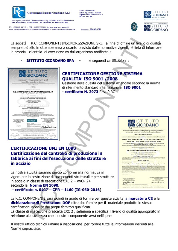 circolare certificazione ISO - EN 1090 it